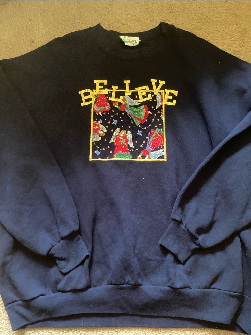 The Quacker Factory Christmas Sweatshirt 3X-believe
